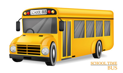 School bus Vector realistic. Detailed 3d vehicle mock ups