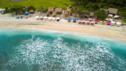 Aerial shot of tropical beach in Indonesia