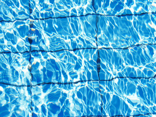 background of bright blue clear water in the pool