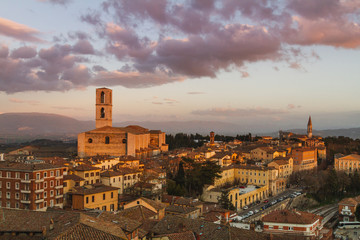 Fototapeta na wymiar A panoramic view of Perugia, Italy 