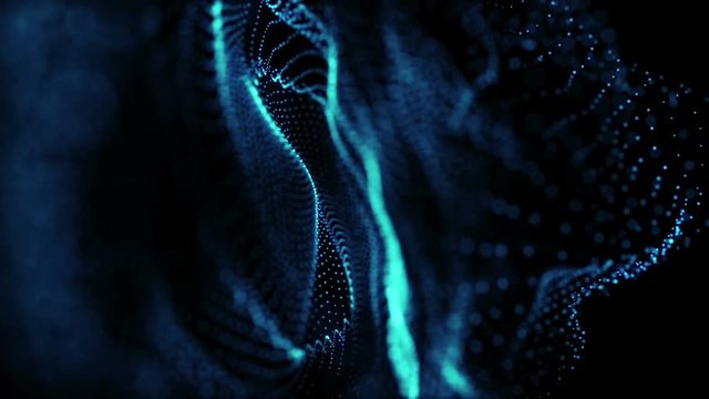 Wave futuristic wave of particles Abstract background - element of creative design.