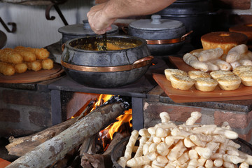 Wood stove in typical rural house in the interior of Brazil