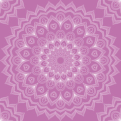 Seamless pattern with mandala ornament. Hand drawn vector illustration