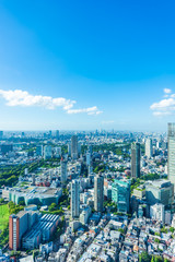 Naklejka na ściany i meble 夏の東京風景 Tokyo city skyline , Japan