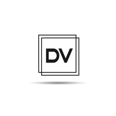Initial Letter DV Logo Template Design