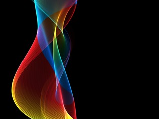 Colorful wave isolated on a black background 