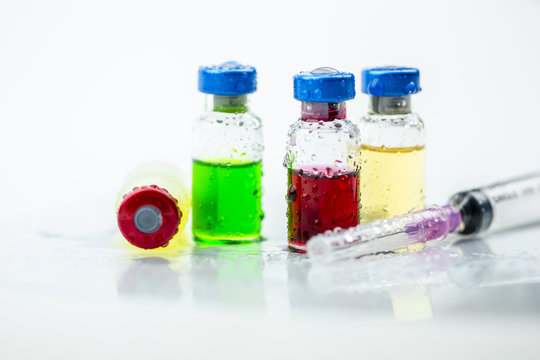 chemical tretment product set on white space background
