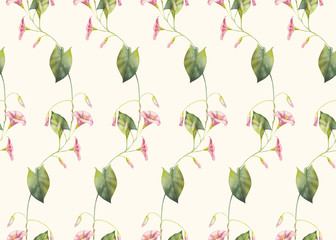 Elegant seamless pattern with watercolor flowers, design elements. Floral pattern for scrapbooking, print, gift wrap, manufacturing, textile.