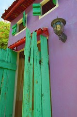 Small colorful house in the garden