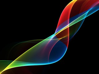 Colorful wave isolated on a black background 