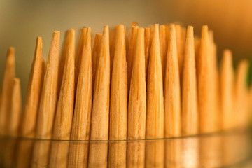 Many Asian wooden chopsticks close up image