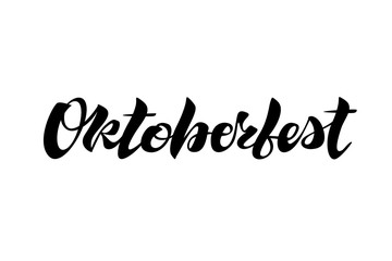 Oktoberfest simple black lettering simple design isolated