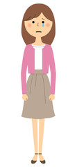 若い女性　ママ　泣く