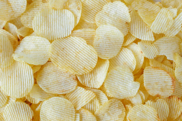 crispy potato chips snack texture background