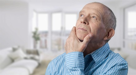 Man Thinking on White Background