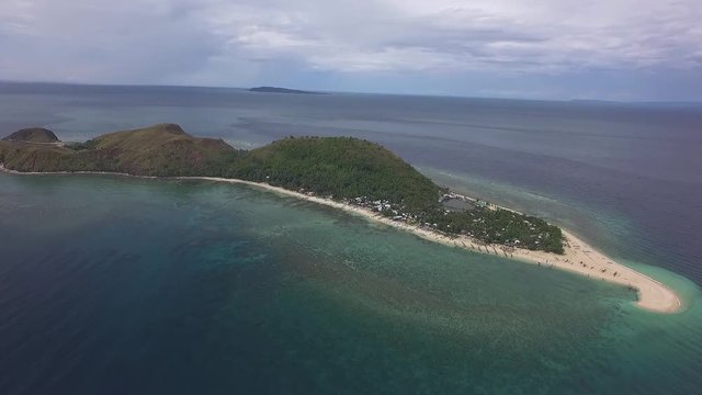 Drone shot of Mararison island in Philippines. Tropical island.