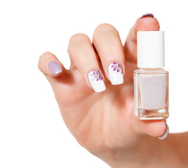 multicolored manicure and nail polish
