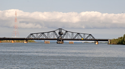 The Little Current swing bridge Ontario, Canada, built 1913, only,link to Manitoulin Island