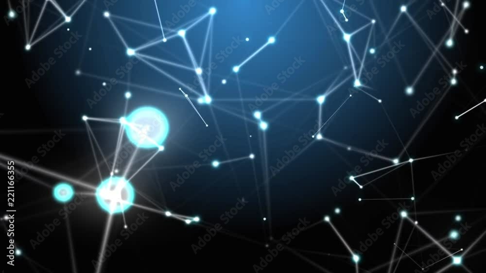 Poster flying out of a fantasy abstract science, technology and engineering motion background. organic moti