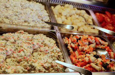 fish salad and other goodies such as the tasty Russian salad wit