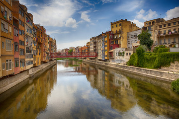 Colorful houses in Girona, Catalonia, Spain