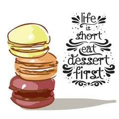 Hand drawn poster with a sweet dessert