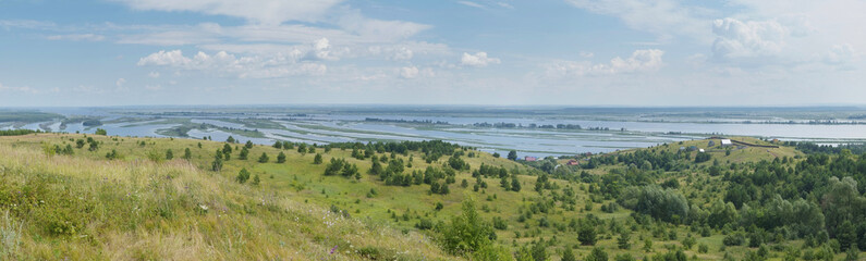 beautiful view of the great russion river Kama