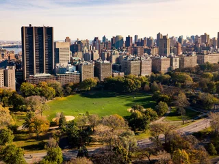 No drill blackout roller blinds Central Park New york autumn landscape in Central park aerial