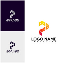 Initial PF logo vector, P logo template, Colorful logo