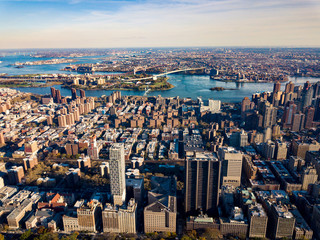 Fototapeta na wymiar Stunning areal view over New York and Manhattan island