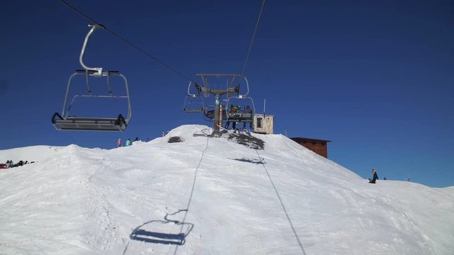 Climb to the top of the mountain on a ski lift