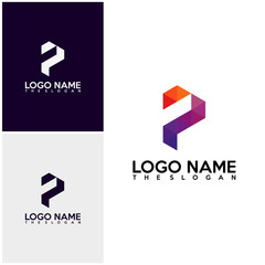 Initial PF logo vector, P logo template, Colorful logo