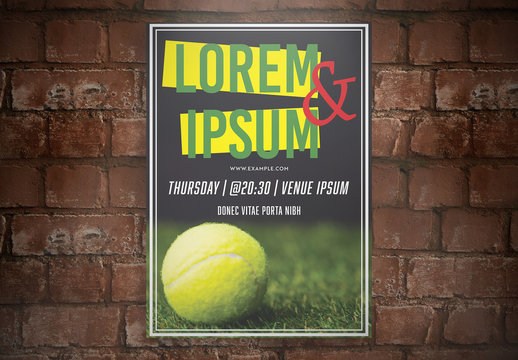 Flyer Layout with Tennis Ball Image