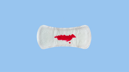 sanitary towel on blue 2 background