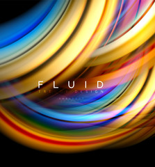 Fluid smooth wave abstract background, flowing glowing color motion concept, trendy abstract layout template for business or technology presentation or web brochure cover, wallpaper