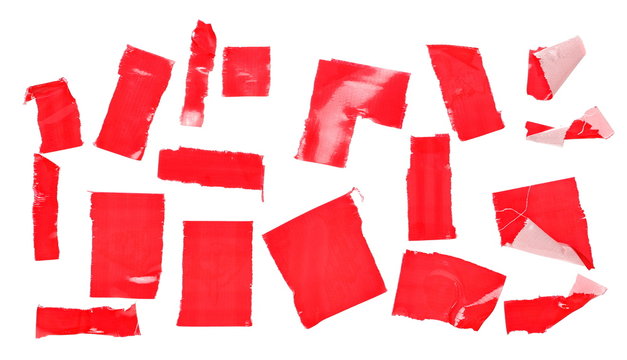 Red duct repair tape isolated on white background, clipping path