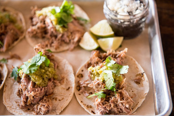 Taco with shredded pork