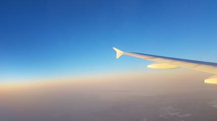 Airplane wing view