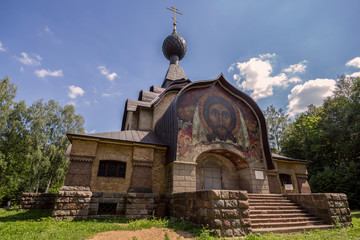Fototapeta na wymiar Non-canonical Temple of the spirit (1905) in the estate Talashkino in the Smolensk region. Russia.