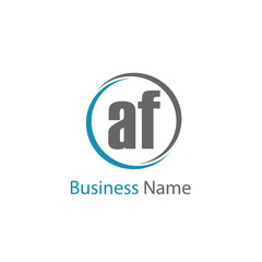 Initial Letter AF Logo Template Design