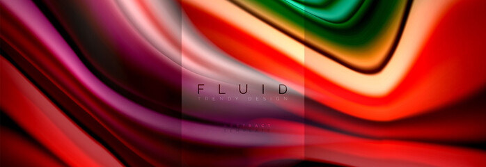 Rainbow fluid abstract shapes, liquid colors design, colorful marble or plastic wavy texture background, multicolored template for business or technology presentation or web brochure cover design