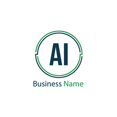 Initial Letter AI Logo Template Design