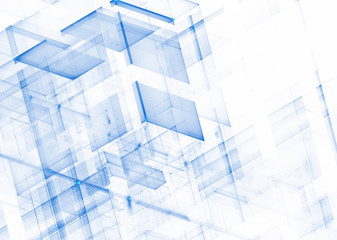 Naklejka premium Abstract 3D fractal background, texture. Virtual Neon City