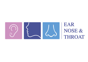 ENT logo template. Head for ear, nose, throat doctor specialists. logo concept. Line vector icon. Editable stroke. Flat linear illustration isolated on white background