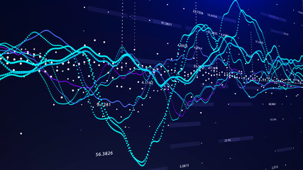Stock market graph investment graph concept 3d rendering.