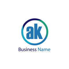 Initial Letter AK Logo Template Design