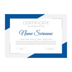 Certificate. Template diploma. Certificate of Appreciation template. Trendy geometric design. Gift voucher. Vector illustration. 