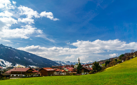 Village Bad Hindelang in the Bavarian Alps -Germany