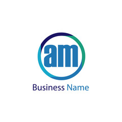 Initial Letter AM Logo Template Design