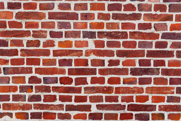 Wall with red and blown bricks